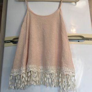 size L cream and peach tank top